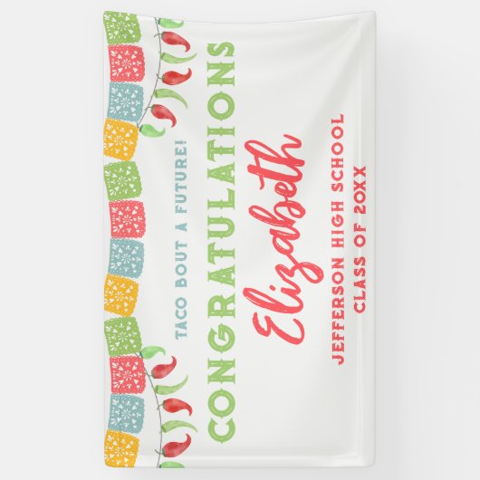 未来のフィエスタ卒業パーティーのタコ 横断幕 (縦)