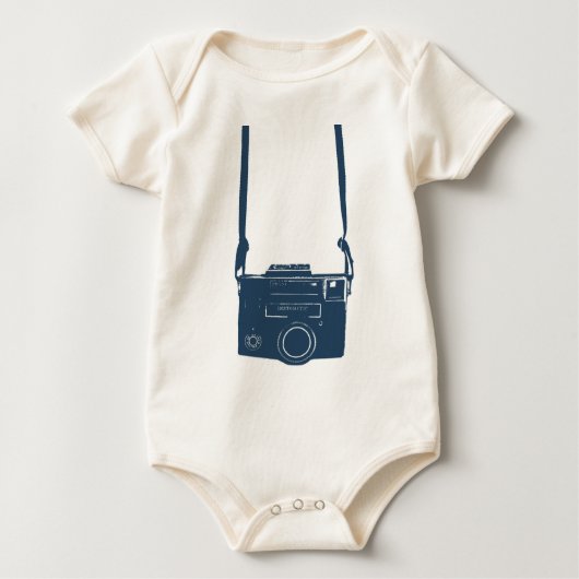 未来のフォトグラファーのカメラ乳児オーガニッククリーパー ベビーTシャツ (正面)