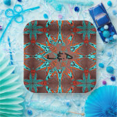 未来のフラクタル星&あなたの文字 ペーパープレート (パーティー)