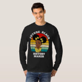 未来のブラック歴史家ジュネグHBCUアフロギ Tシャツ (正面フル)