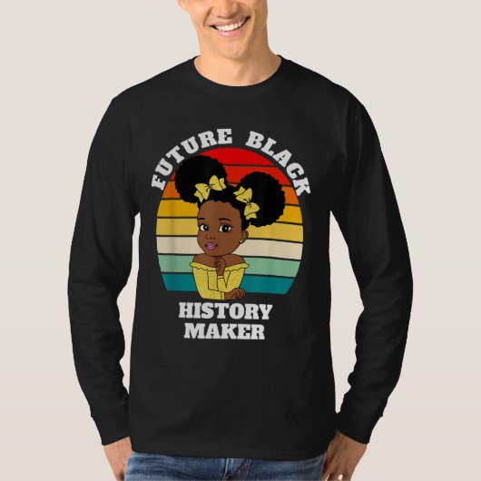 未来のブラック歴史家ジュネグHBCUアフロギ Tシャツ (正面)