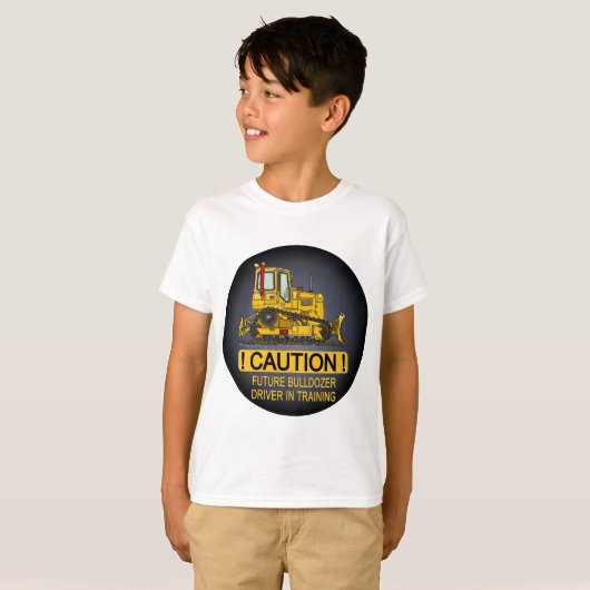 未来のブルドーザーのDozerの運転者はTシャツをからかいます Tシャツ (正面フル)