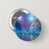 未来のボタン/バッジのコバルトの島都市 缶バッジ (正面&裏面)