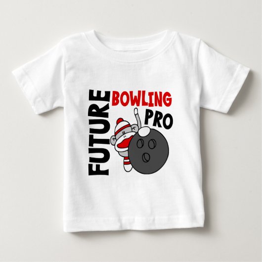 未来のボーリングのプロソックス猿 ベビーTシャツ (正面)