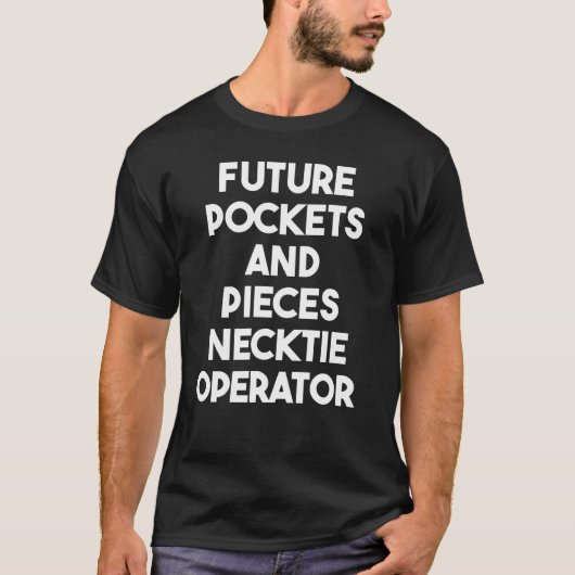 未来のポケットとピースのネクタイのオペレータ Tシャツ (正面)
