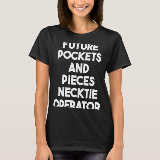 未来のポケットとピースのネクタイのオペレータ Tシャツ (正面)