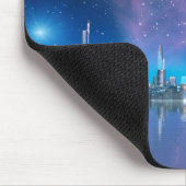 未来のマウスマットのコバルトの島都市 マウスパッド (コーナー)