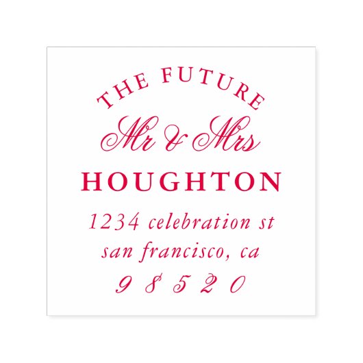 未来のミスターミセス結婚の差出人住所 セルフインキングスタンプ (デザイン)