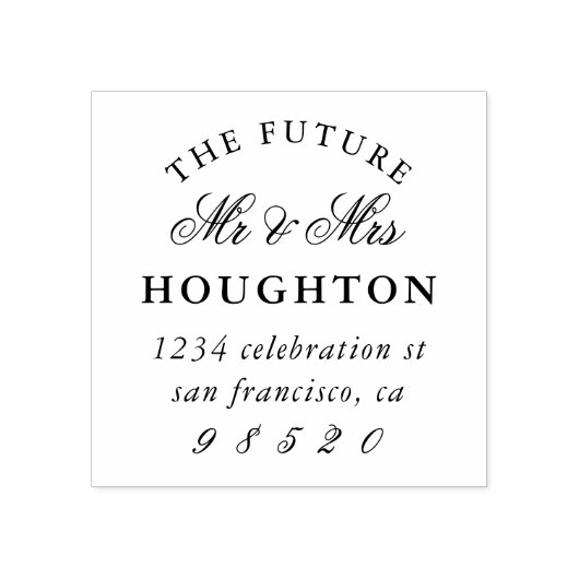 未来のミスターミセス結婚の差出人住所 ラバースタンプ (インプリント)