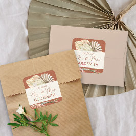 未来のミスター・アンド・ミセス・テラコッタ結婚の封筒 スクエアシール