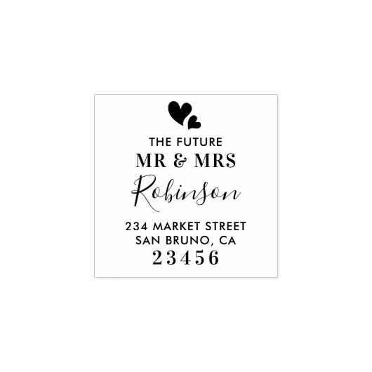 未来のミスター&ミセスのカスタムウェディング差出人住所 ラバースタンプ (インプリント)