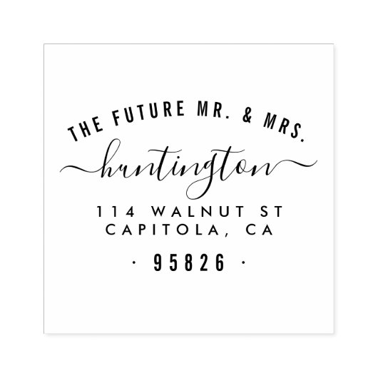 未来のミスター&ミセスタイポグラフィ差出人住所 ラバースタンプ (インプリント)