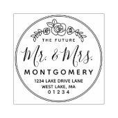 未来のミスター&ミセスフローラバラ差出人住所 ラバースタンプ (インプリント)