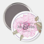 未来のミスター&ミセスフローラ結婚式の日付を保存 マグネット (正面/裏面)