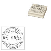 未来のミスター&ミセス名前をカスタムする&ラウンド差出人住所 ラバースタンプ (押印)