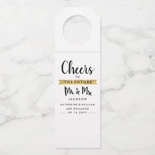 未来のミスター&ミセス カスタムにお祝いを ボトルネックタグ (正面)