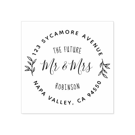 未来のミスター&ミセス |カップル婚約した差出人住所 ラバースタンプ (インプリント)