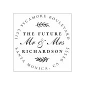 未来のミスター&ミセス |カップル婚約した差出人住所 ラバースタンプ (インプリント)