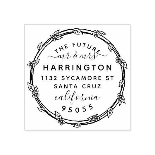 未来のミスター・ミセス・カップル婚約した・差出人住所 ラバースタンプ (インプリント)