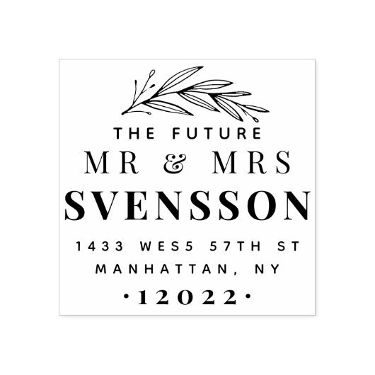 未来のミスター・ミセス・カップル婚約した・差出人住所 ラバースタンプ (インプリント)