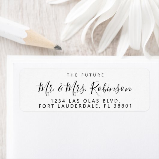 未来のミスター&ミセス スクリプト 結婚式 返信先住所 ラベル (インサイチュ)