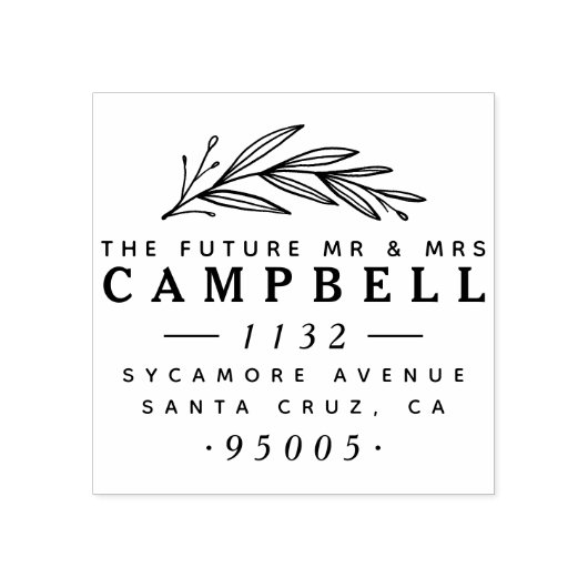 未来のミスター&ミセス |デリケートな支店アドレス ラバースタンプ (インプリント)