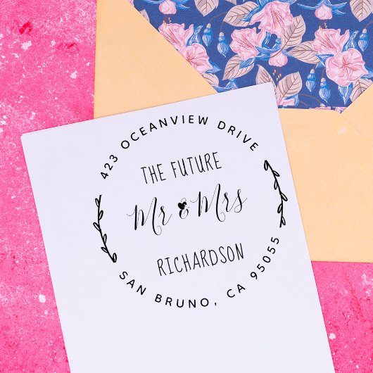 未来のミスター&ミセス |手素朴引き結婚の セルフインキングスタンプ