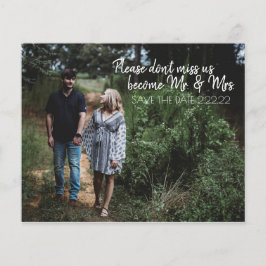 未来のミスター& Mrs. Save the Date Budget Flyer チラシ
