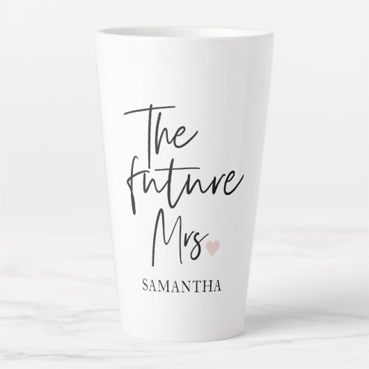 未来のミセスと君の名前 |美しいモダンギフト カフェラテマグ (正面)