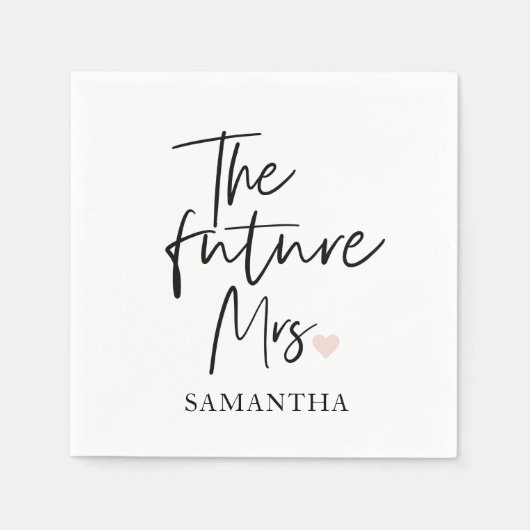 未来のミセスと君の名前 |美しいモダンギフト スタンダードカクテルナプキン (正面)