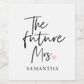 未来のミセスと君の名前 |美しいモダンギフト ワインラベル (シングルラベル)