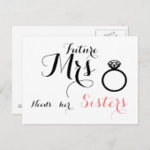 未来のミセスは彼女の姉妹を必要とする – 花嫁のメイドカード ポストカード (正面/裏面)