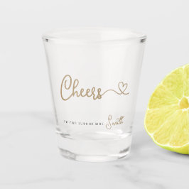 未来のミセスへのミニマルな金ゴールド応援 ショットグラス