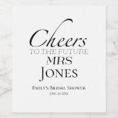 未来のミセスへの応援 |シンプルブライダルシャワー ワインラベル (シングルラベル)