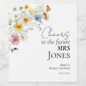 未来のミセスへの応援 |ボホブライダルシャワー ワインラベル (シングルラベル)