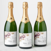 未来のミセスへの応援 | 秋ブライダルシャワー スパークリングワインラベル (ボトル)