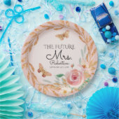 未来のミセスエレガント赤面フローラ水カラーブライダル ペーパープレート (パーティー)