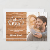 未来のミセスオークウッド素朴ブライダルシャワー写真 招待状 (正面)