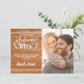 未来のミセスオークウッド素朴ブライダルシャワー写真 招待状 (スタンド正面)