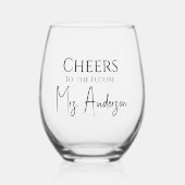未来のミセスカスタムに乾杯 ステムなしワイングラス (正面)