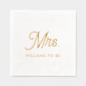 未来のミセスカスタムブライダルシャワー金ゴールドナプキンス 箔ナプキン (正面)