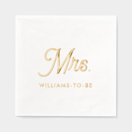 未来のミセスカスタムブライダルシャワー金ゴールドナプキンス 箔ナプキン