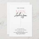 未来のミセスシンプル・モダンブライダル・シャワー 招待状 (正面/裏面)