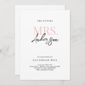 未来のミセスシンプル・モダンブライダル・シャワー 招待状 (正面/裏面)