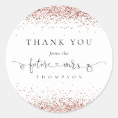未来のミセスバラ金ゴールドグリッター感謝していブライダルシャワー ラウンドシール (正面)