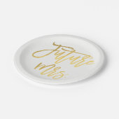 未来のミセスフェイクゴールドフォイルモダンブライダルシャワー ペーパープレート (アングル)