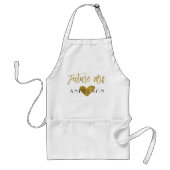 未来のミセスフェイク・ゴールド・フォイルハート スタンダードエプロン (正面)