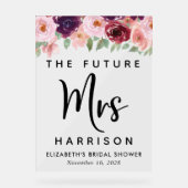 未来のミセスフローラブライダルシャワーへようこそ澄ん アクリルサイン (正面)