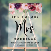 未来のミセスフローラブライダルシャワー歓迎フロステッド アクリルサイン (ニュートラル)