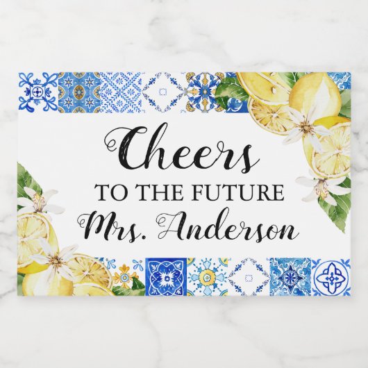 未来のミセスブライダルシャワーきらめくワインラベル スパークリングワインラベル (シングルラベル)